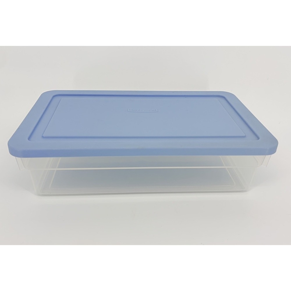 Vintage Rubbermaid Keepers Storage Containers 0286 Slate Blue Lid 284 Rectangle